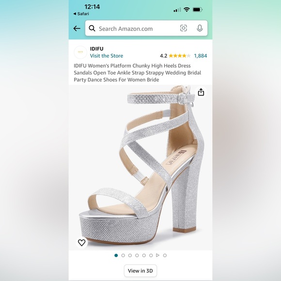 Women’s size 9 silver heels - Picture 5 of 6